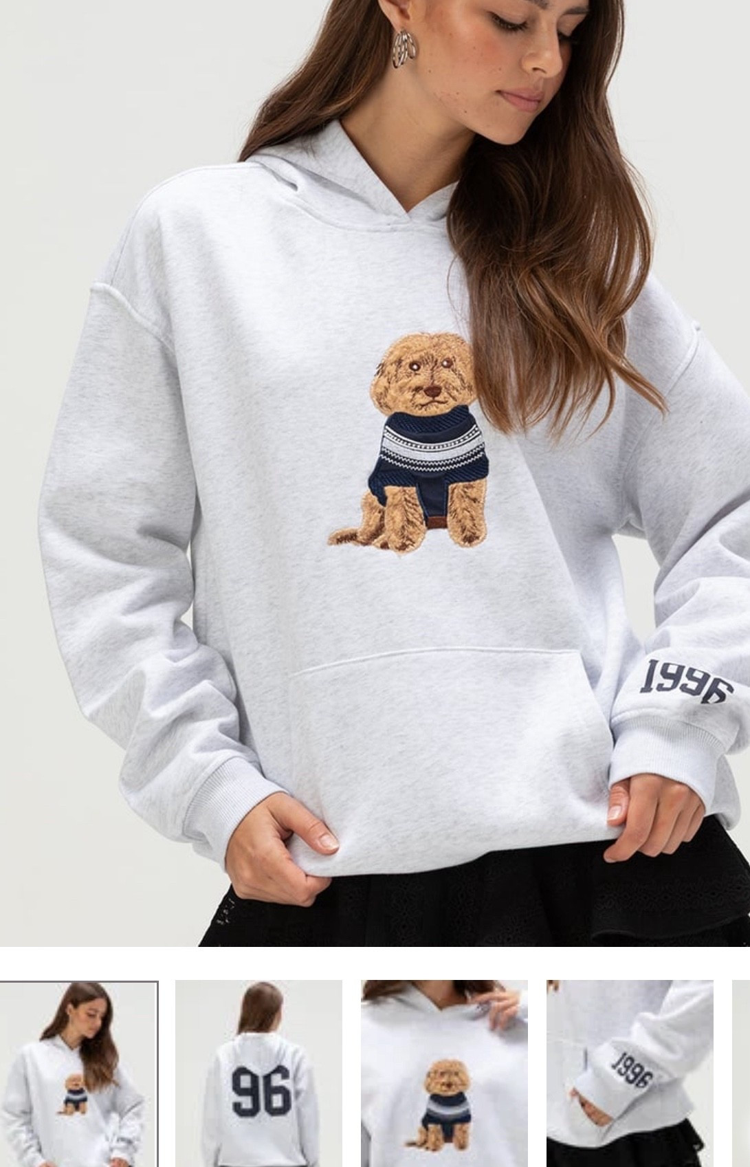 How cute is this cozy sweatshirt!? Love the details! An embroidered pup in a sweater accents the front for a fun, unique touch, while “1996” is screened at the left sleeve cuff. The back makes a bold statement with a large “96” graphic. 

#LTKPets #LTKStyleTip #LTKootd