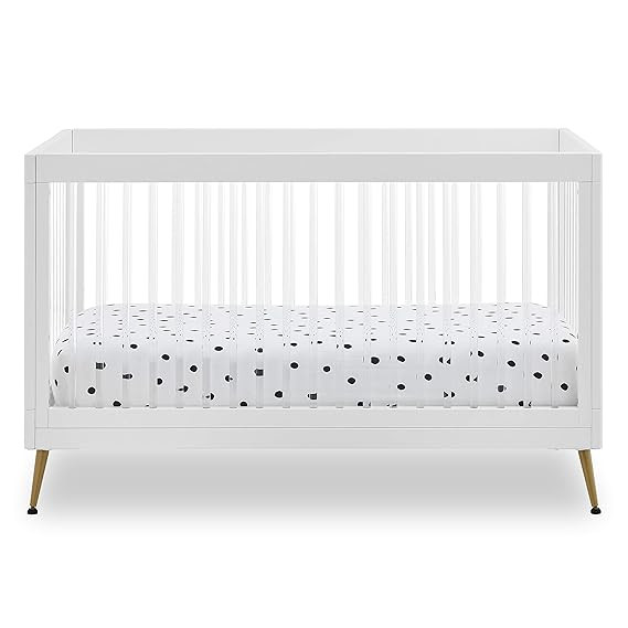 Delta Children Sloane 4-in-1 Acrylic Convertible Crib - Includes Conversion Rails, Greenguard Gol... | Amazon (US)