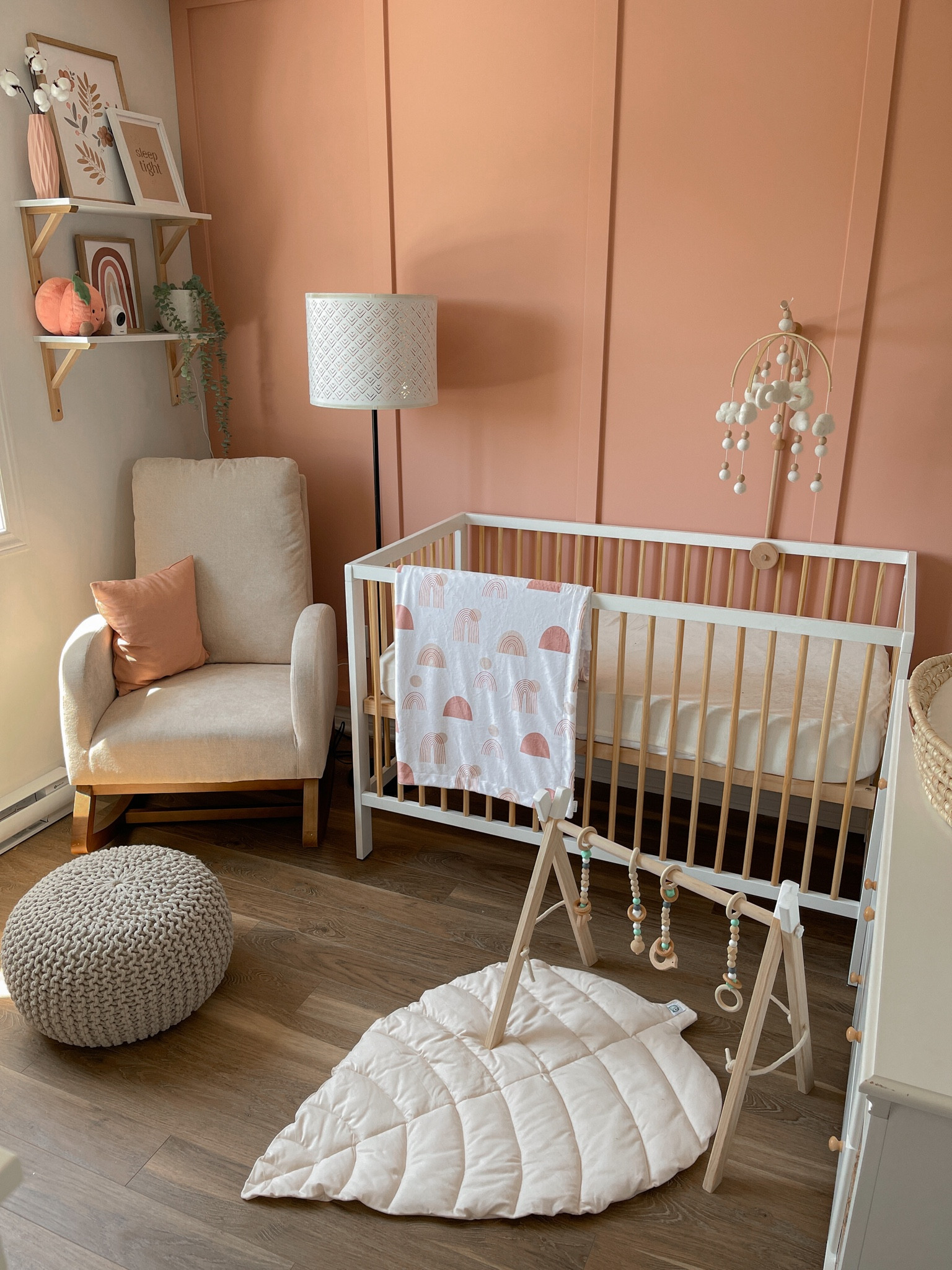 My baby girl nursery 👧🏼💗 | pink nursery, pink accent wall, pink accent wall in nursery, baby girl room

#LTKhome #LTKbaby #LTKfamily