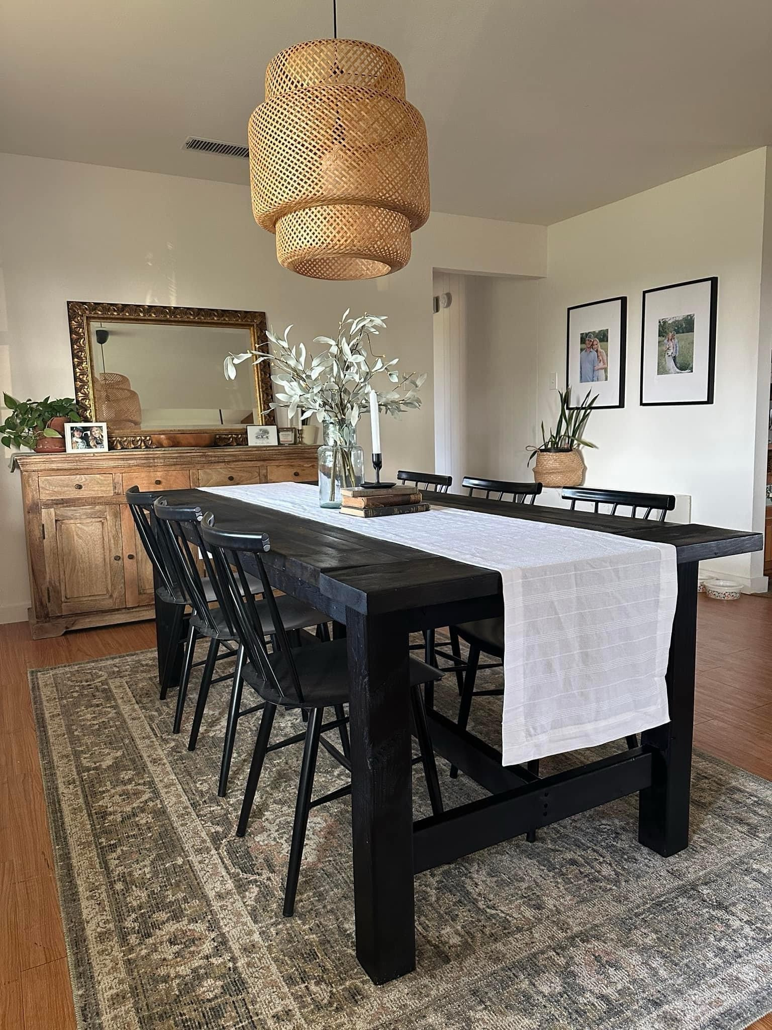 I found an old, stained but solid wood table on FB marketplace and refinished it to this solid black beauty! I love how it turned out! 

#LTKHoliday #LTKSeasonal #LTKhome
