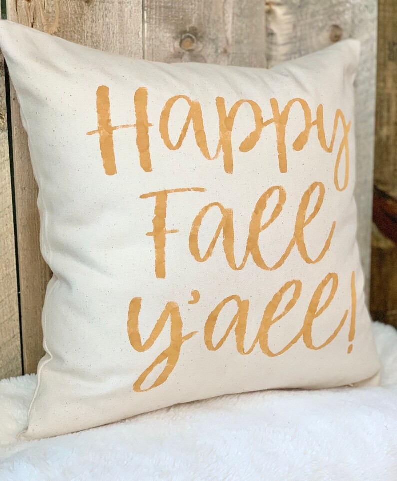 Fall Pillows Happy Fall Yall Throw Pillow or Pillow Cover - Etsy | Etsy (US)