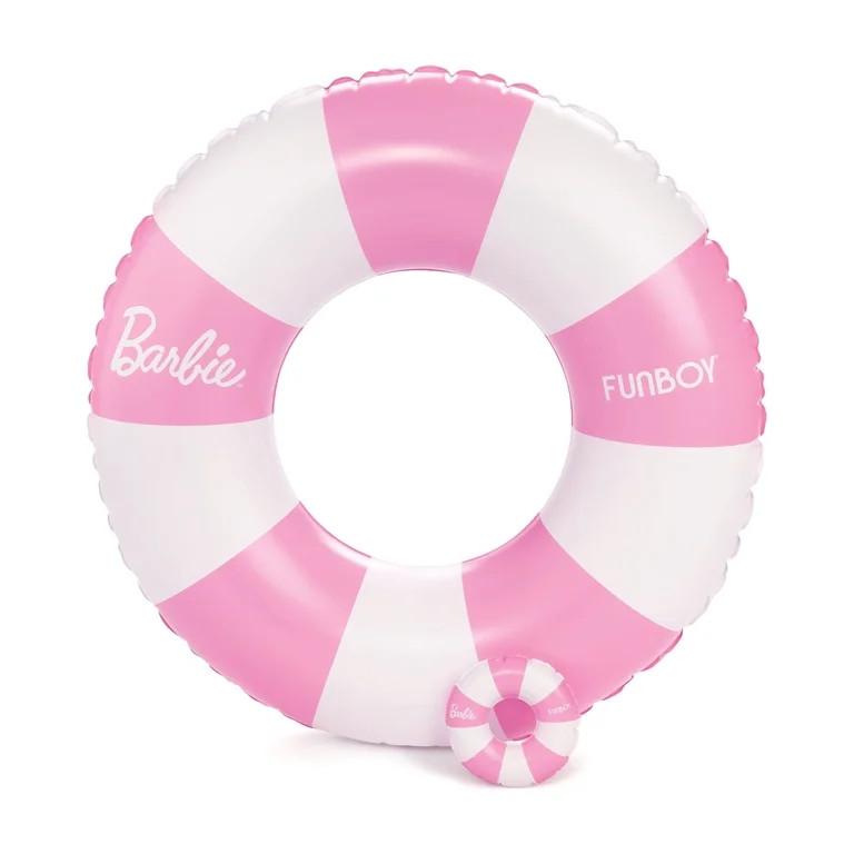 Barbie\u2122 + Float Life by Funboy Pink & White Striped 34" Kids Tube & Barbie Doll Matching Tub... | Walmart (US)