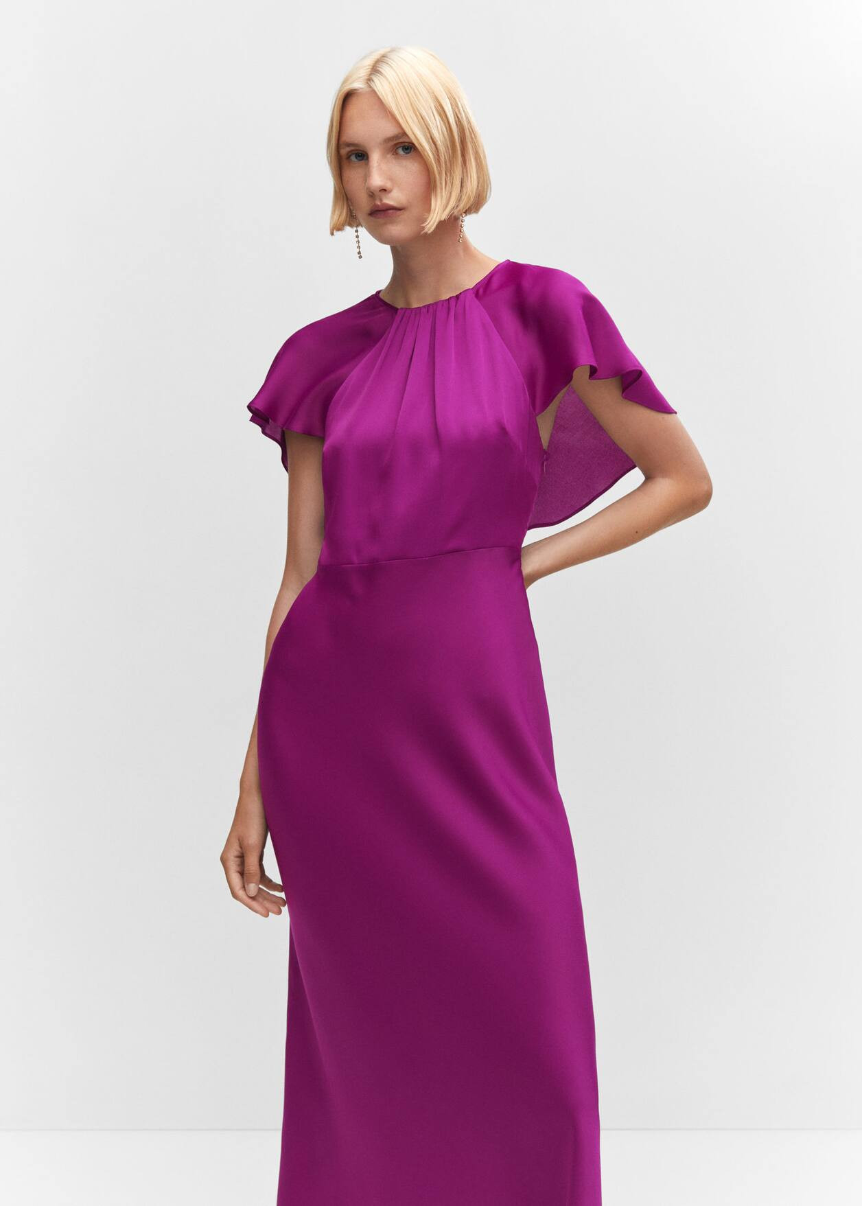 Back detail satin dress -  Women | Mango USA | MANGO (US)