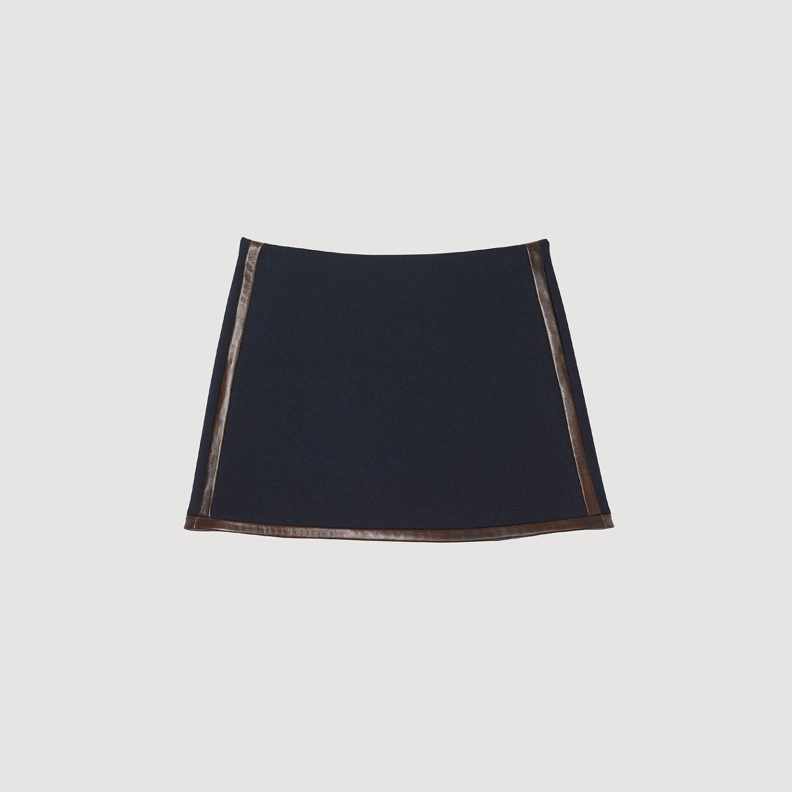 Mini skirt with leather bands | Sandro US | Sandro-Paris US