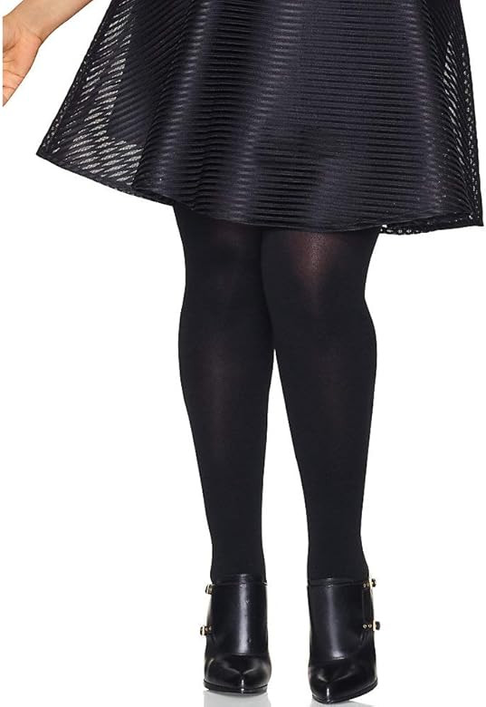 Hanes Women's HSP003 Curves Plus Size Blackout Tights, Black, 3X-4X | Amazon (US)