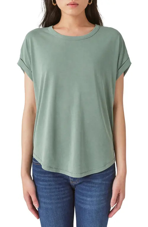 Lucky Brand Sandwash Dolman T-Shirt in Loden Green at Nordstrom, Size X-Large | Nordstrom