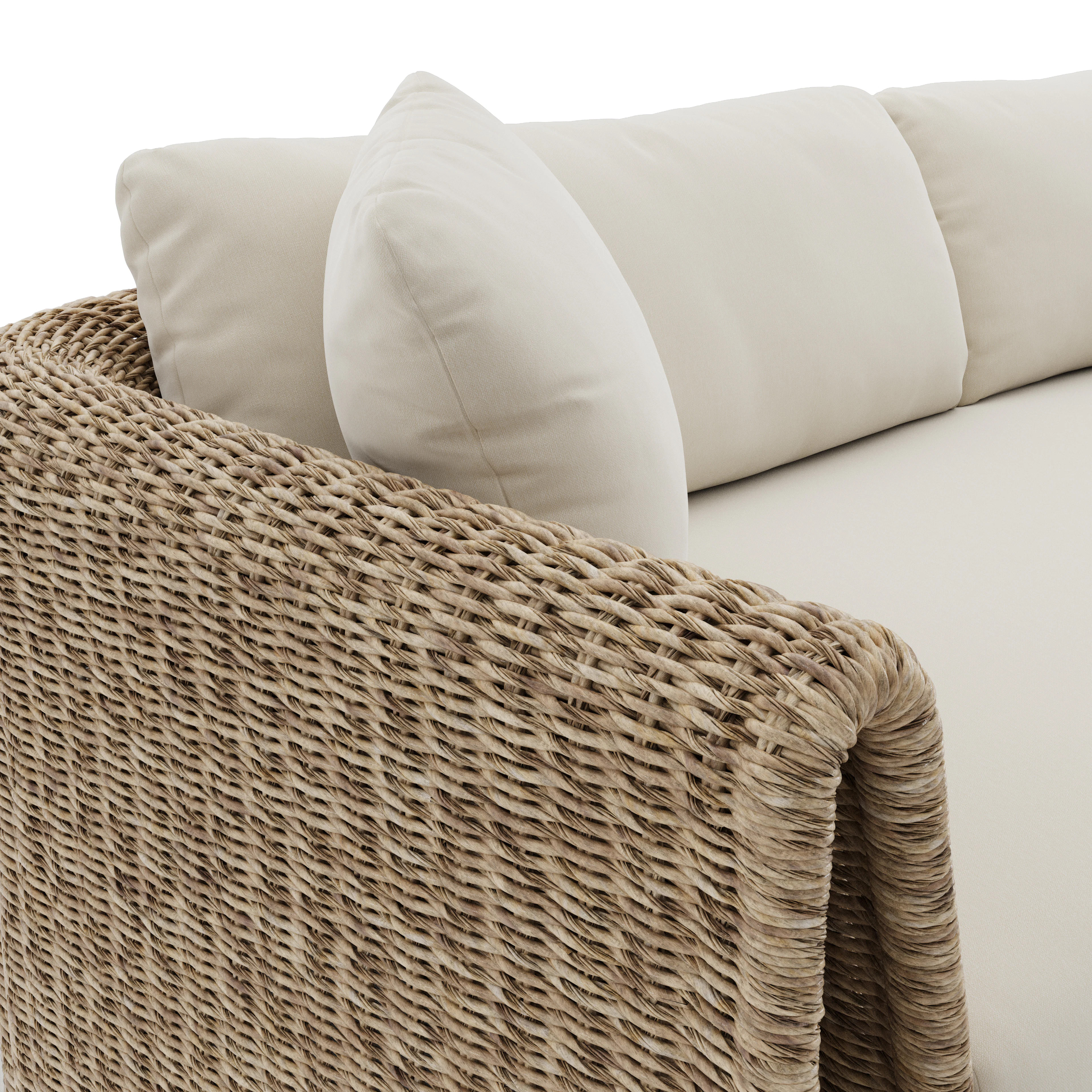 Willa 80" Outdoor Wicker Sofa Set - Dravite Ivory | Article