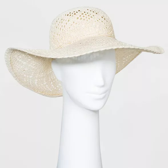 Women's Paper Straw Floppy Hat - A New Day™ White | Target