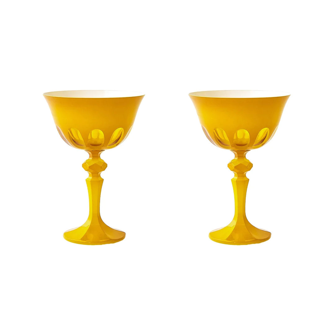 Rialto Coupe Glassware in Various Colors | Burke Decor