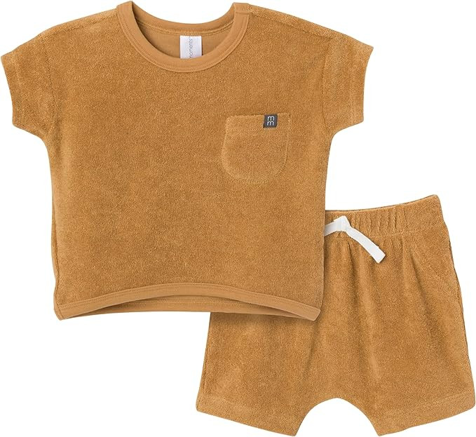 Modern Moments by Gerber Baby Boys' 2-Piece Knit Terry Shirt and Short | Amazon (US)
