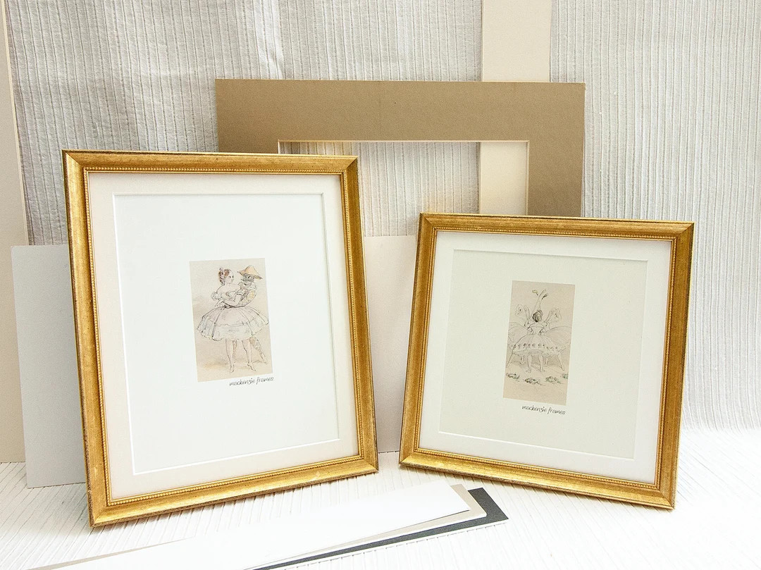 8x8 or 8x10 inch Narrow Gold with inner-bead Photo Frame for Wedding/ Family Photos/Office Deskto... | Etsy (US)