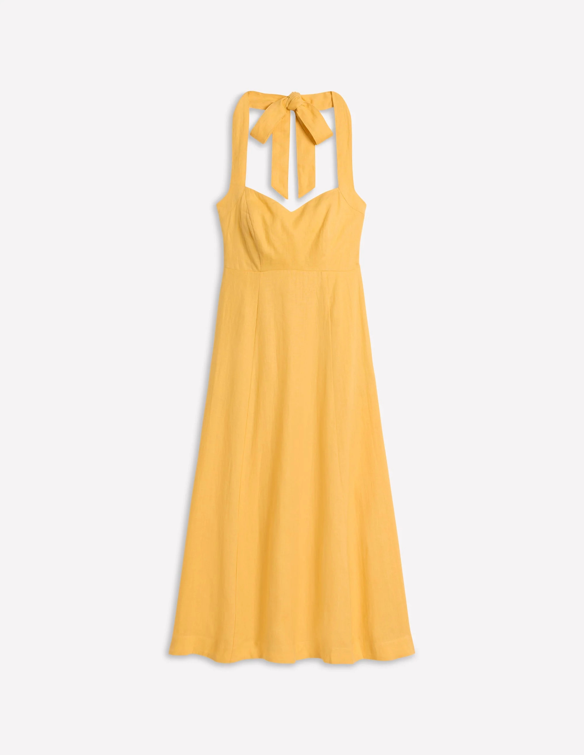 Halter Linen Dress-Buttermilk Yellow | Boden UK