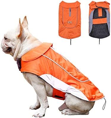 Dog Rain Coat Winter Waterproof Pet Jacket Windproof with Reflective Strip Winter Dog Vest Warm D... | Amazon (US)