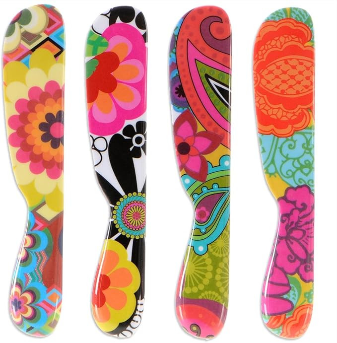 French Bull 6" Melamine Butter Spreader 4-Piece Set-Designer Fun Vibrant Colorful Knives for Crea... | Amazon (US)