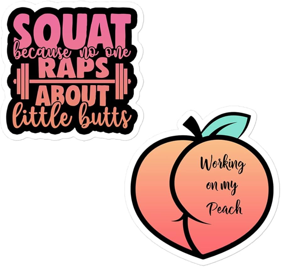 Squat Sticker and Working On My Peach Workout Sticker Pack (2 Pack) Squat Funny Water Bottle Stic... | Amazon (US)