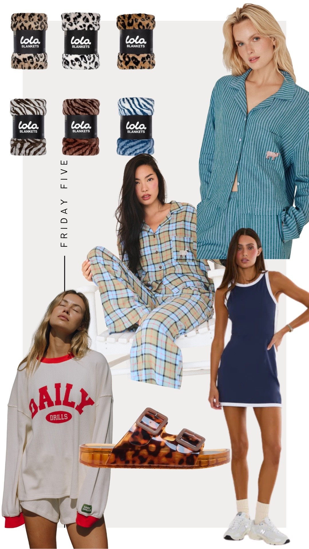 Friday Five: 5-8-26
1. Daily Drills new thermal sets 
2. Lola Blankets Animal Print Collection - Use code: KRISTINROSE35
3. Dairy Boy Farm Friends PJS (linked on my shopmy) 
4. Beach Riot Zephyra Dress 
5. Dolce Vita Julio Sandals

#LTKootd