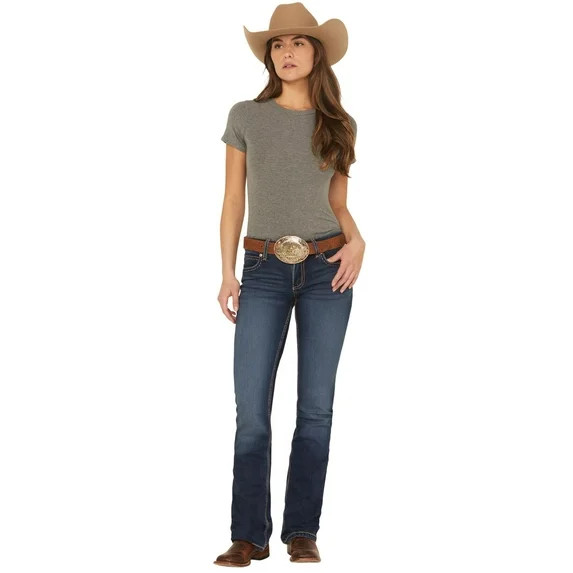 Wrangler Womens   Retro Mae Jeans 9x34 Dark Wash | Walmart (US)