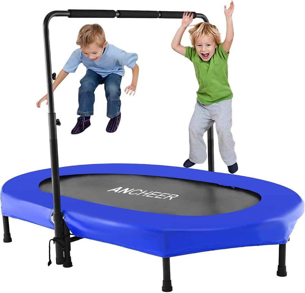 ANCHEER Mini Trampoline for Kids Toddler with Adjustable Handle, Foldable Rebounder Trampoline fo... | Amazon (US)