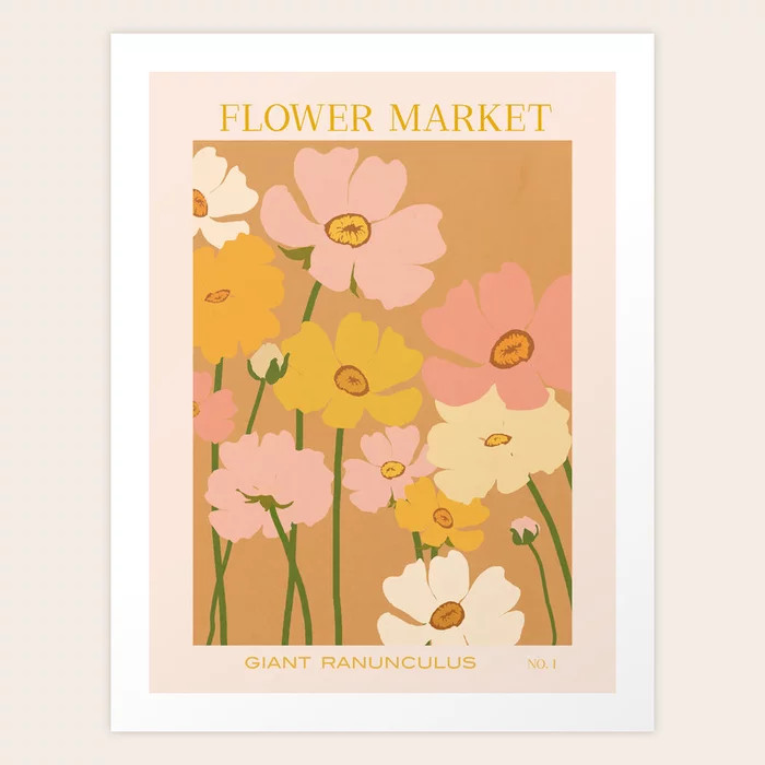 Flower Market - Ranunculus #1 Art Print | Society6