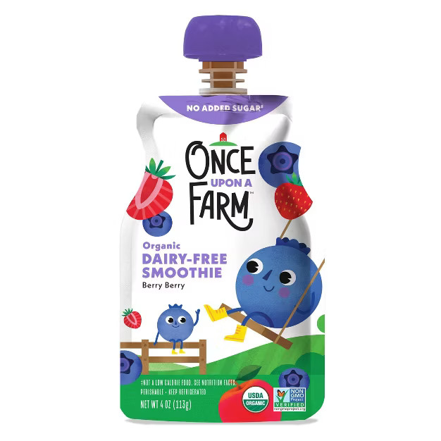 Once Upon a Farm Berry Berry Organic Dairy-Free Kids' Smoothie - 4oz Pouch | Target