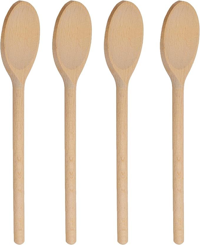 12 Inch Long Wooden Spoons for Cooking - Oval Wood Mixing Spoons for Baking, Cooking, Stirring - Sau | Amazon (US)