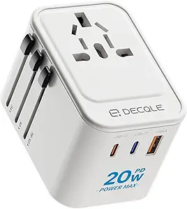 Universal Travel Adapter, International Travel Plug Adapter with 2 USB-C(PD 20W) ＆ 1 USB-A Port... | Amazon (US)