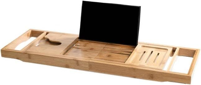 AmazerBath Bathtub Tray Premium Bamboo Foldable Bathtub Caddy Expandable Bath Trays with Wine and... | Amazon (US)