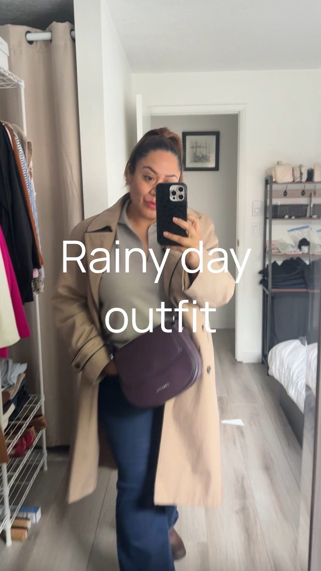 Rainy weather outfit
Trench coat, knit polo, dark denim, and boots with a colorful leather purse.

#LTKSeasonal #LTKStyleTip #LTKOver40