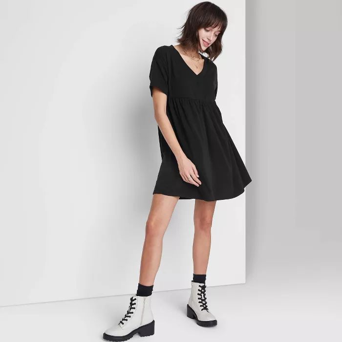 Women's Short Sleeve Babydoll Sweatshirt Dress - Wild Fable™ | Target