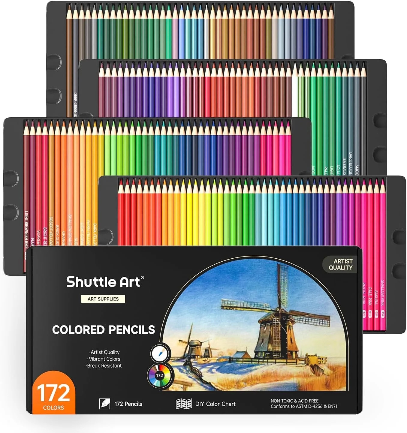 172 Colored Pencils, Shuttle Art Soft Core Color Pencil Set for Adult Coloring Books Artist Drawi... | Walmart (US)