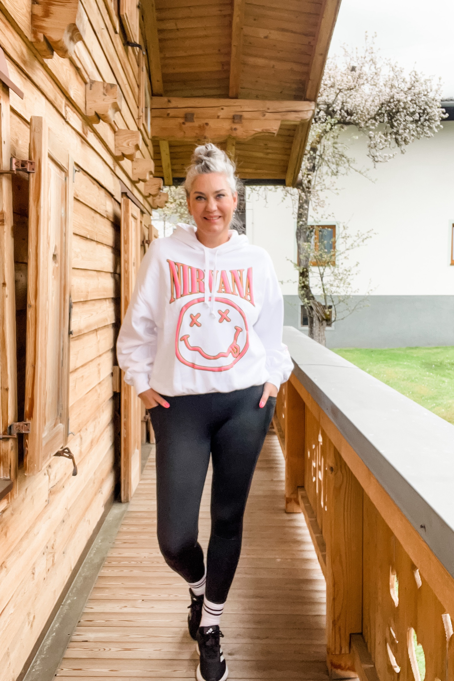 Ootd - Wednesday. Travel day so I am wearing comfortable leggings with pockets paired with an oversized hooded sweatshirt, crew socks and Adidas sneakers. 



#LTKeurope #LTKstyletip #LTKtravel