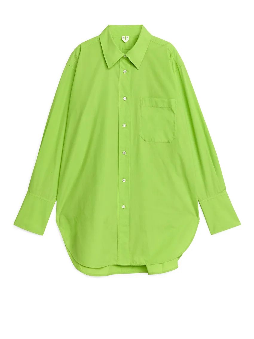Oversized Poplin Shirt - Lime Green - ARKET WW | ARKET