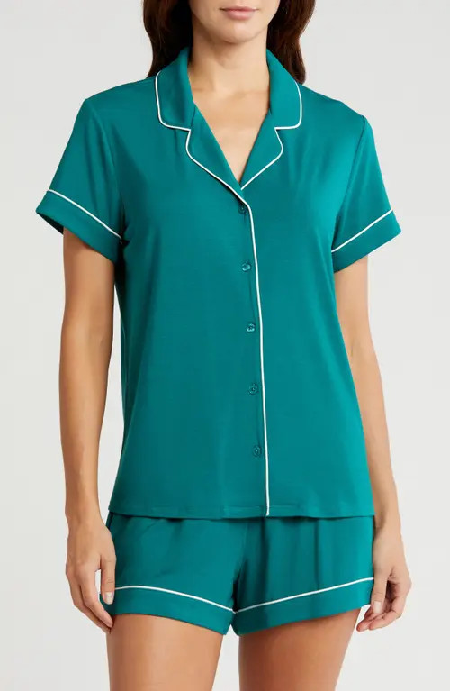 Nordstrom Moonlight Eco Short Pajamas in Green Storm at Nordstrom, Size Small | Nordstrom