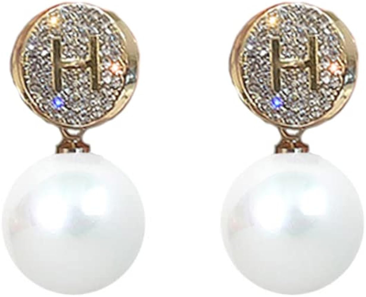 MIKAMU Elegant Pearl Earrings for Women 14K Gold CZ cubic zirconia Gold Plated Pearl Earring for ... | Amazon (US)