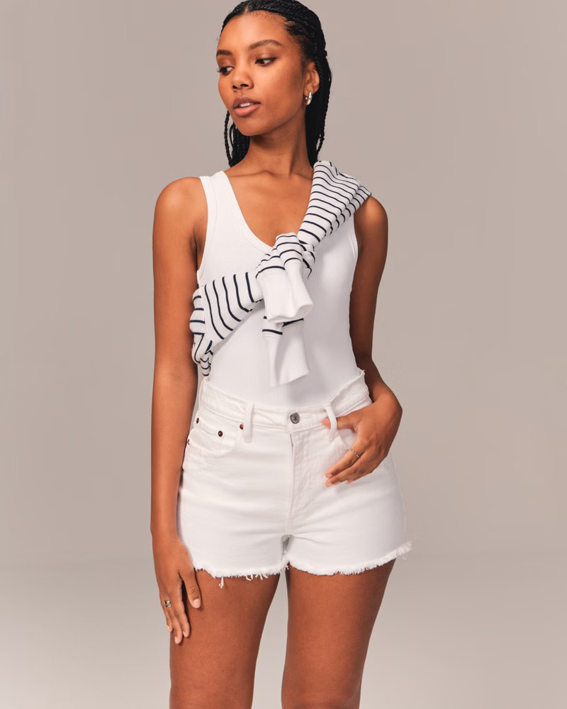 Curve Love High Rise Mom Shorts | Abercrombie & Fitch (US)