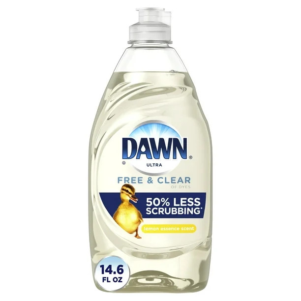 Dawn Free & Clear Liquid Dish Soap, Lemon Essence Scent, 14.6 fl oz | Walmart (US)
