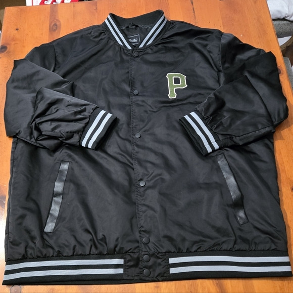 Primitive Skateboarding Men’s Bomber Jacket Embroidered Logo Front Zip Black 2XL | Poshmark