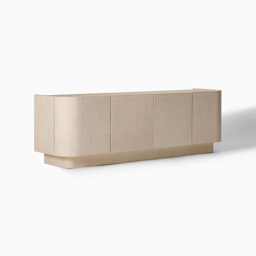 Solstice Painted Raffia Media Console (68"&ndash;78") | West Elm (US)