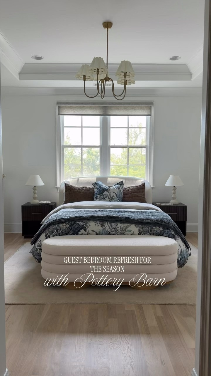Guest Bedroom Refresh for the Season with @Pottery Barn. Loving the new collection 🤍