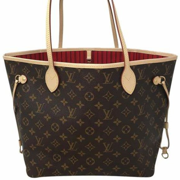 Auth Louis Vuitton neverfull MM NEW red cerise cherry lining | Poshmark