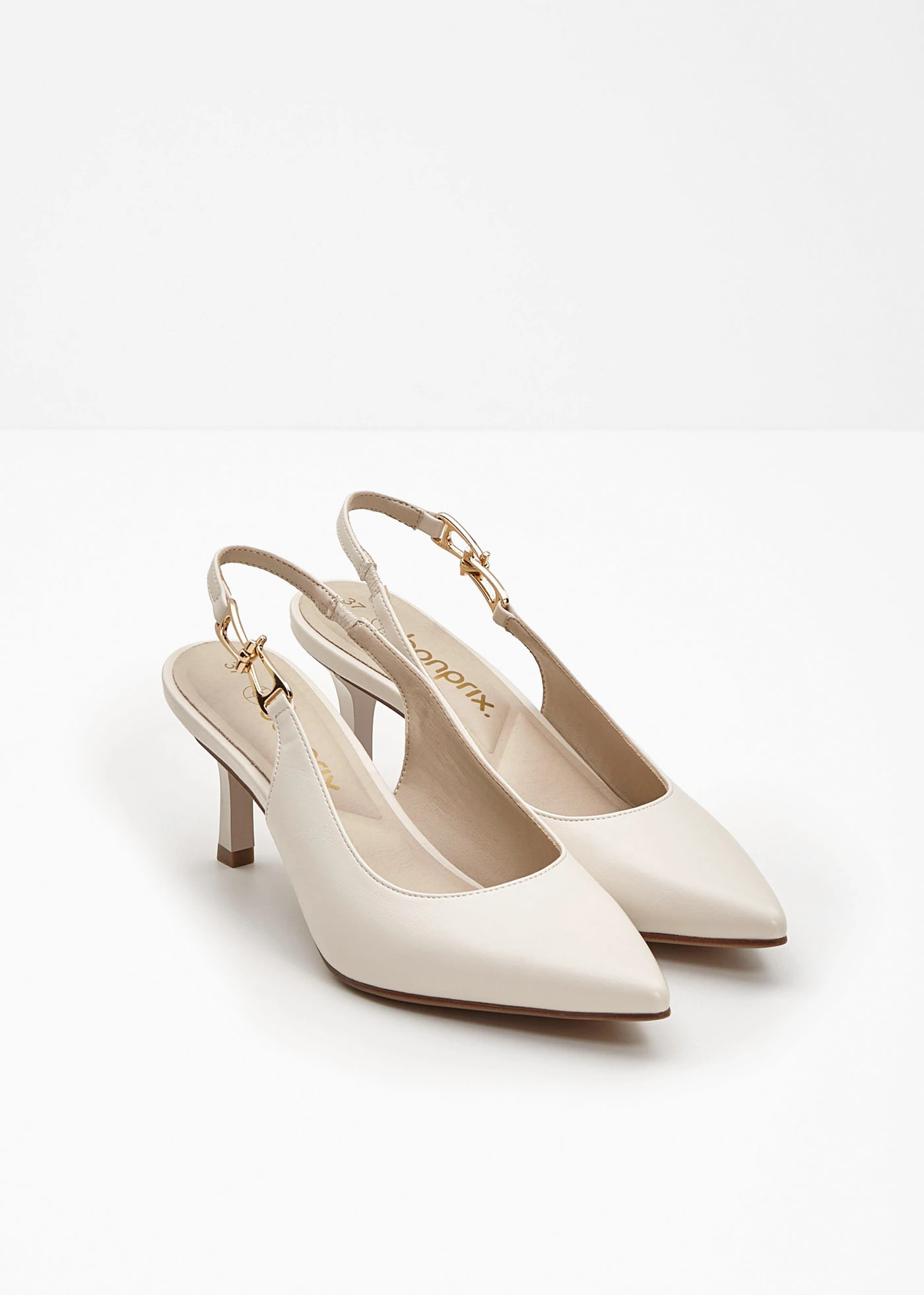 Slingback pumps met smalle hak beige | Bonprix NL