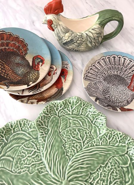 Cute finds for the Thanksgiving table.  I just grabbed the cabbage platter, gravy boat, & Turkey plates.  Everything is under  $20.  #thanksgiving #under20

#LTKhome #LTKSeasonal