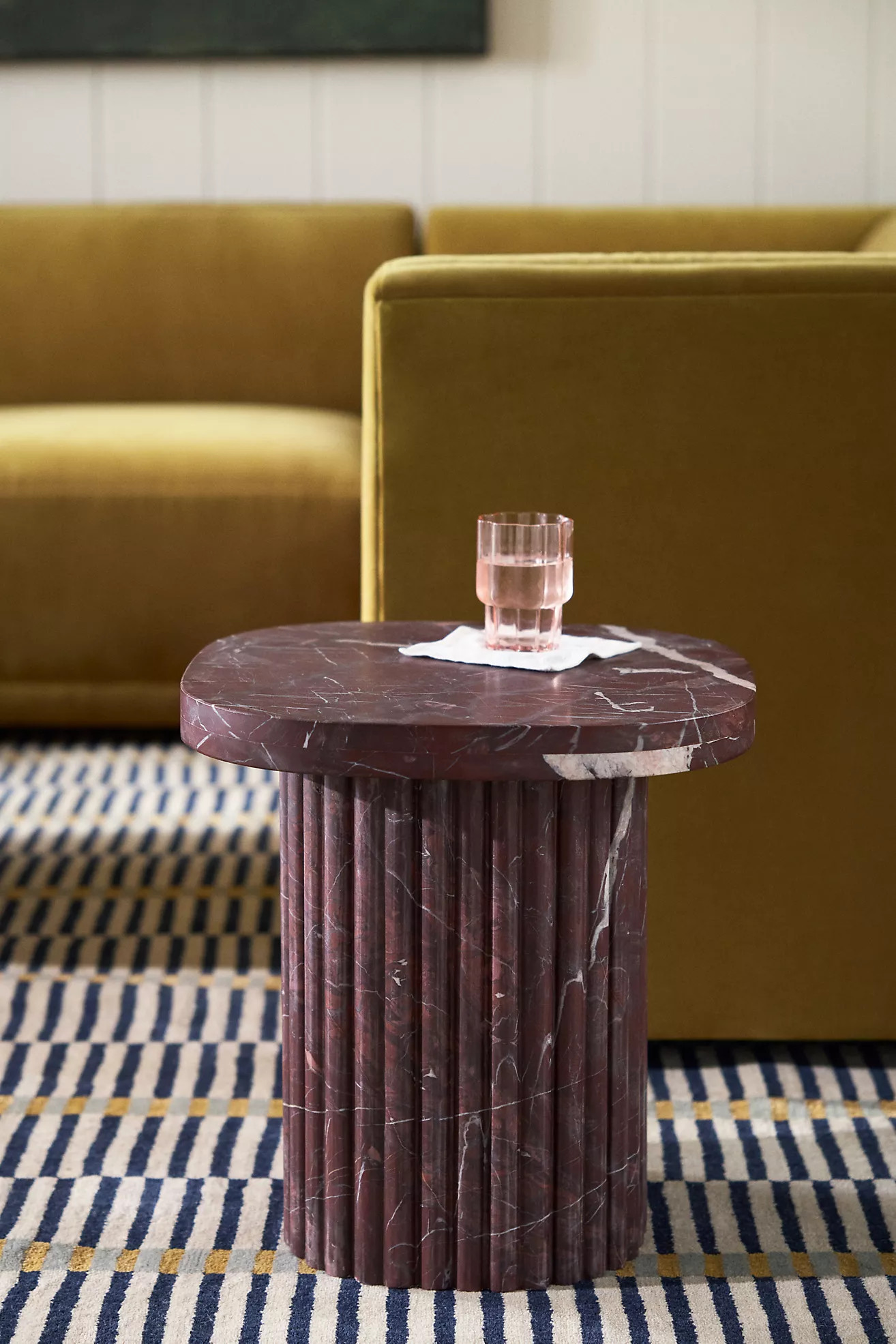Kanta Square 18" Marble Side Table | Anthropologie (US)