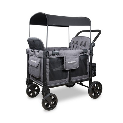 WONDERFOLD W4 Elite Pro Wagon Stroller - Charcoal Gray: 4-Seater, Aluminum & Fabric, 300 Lbs Capacity, All-Terrain Tires | Target