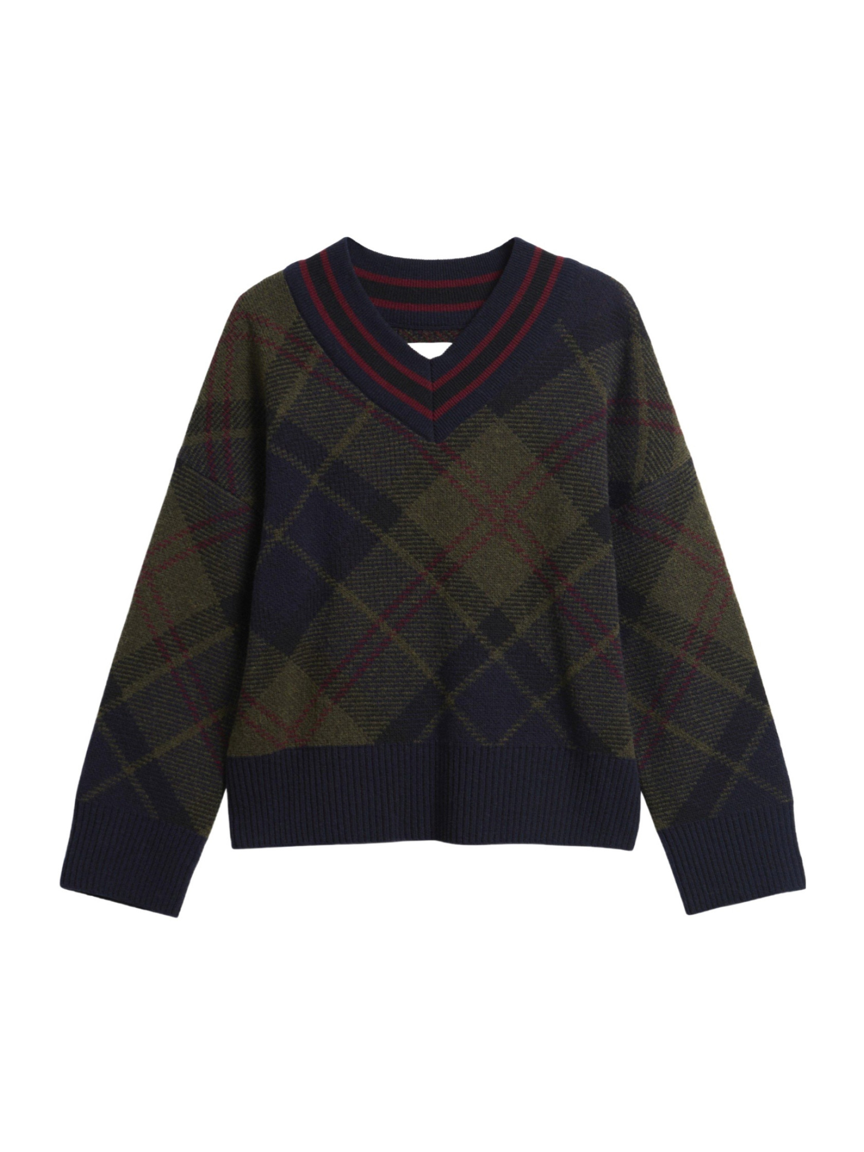 Argyle V-neck jumper | Senser US