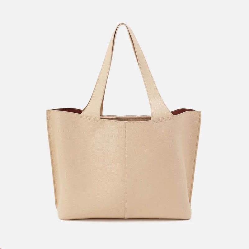 Vida Large Tote in Micro Pebbled Leather - Almond | HOBO Bags