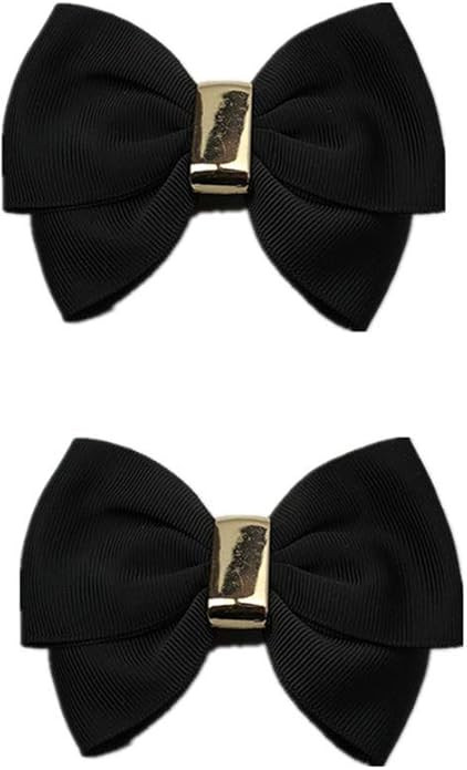 Fashion Pairs Assorted Color Double Layer Satin Bow Shoe Clips 3.7inch Vintage Style Glamour Bows | Amazon (US)