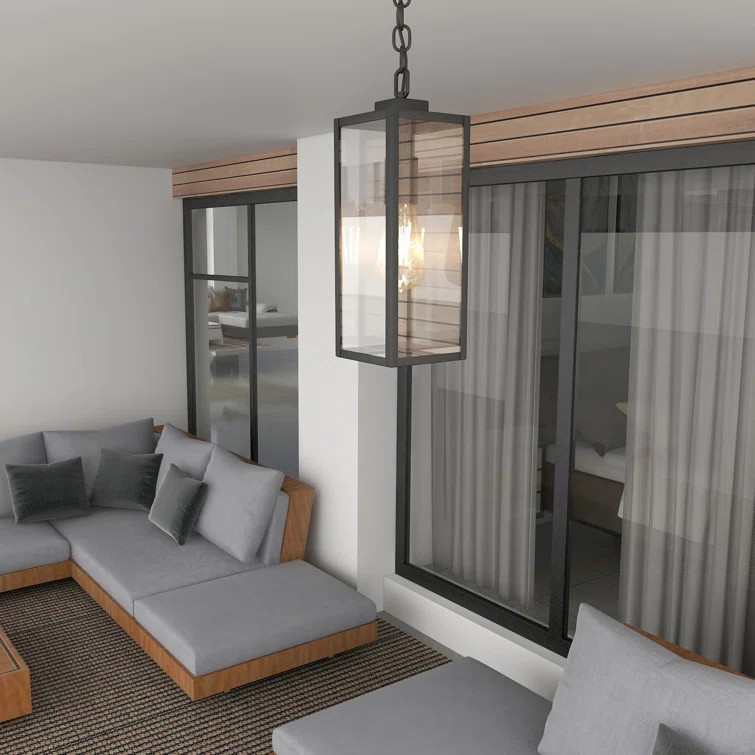 Gayler Black 1 -Bulb 17'' H Outdoor Hanging Lantern | Wayfair North America