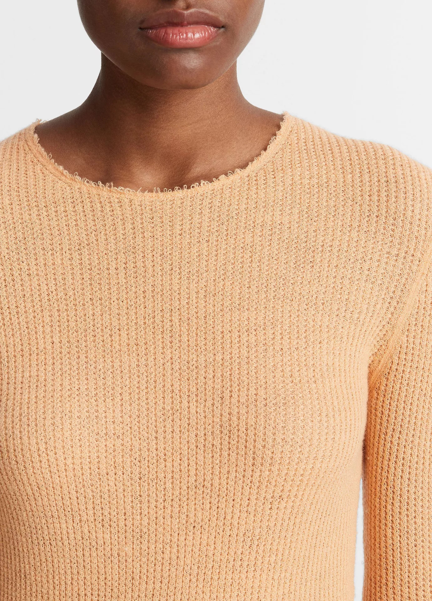Waffle-Stitched Cashmere-Silk Sweater | Vince LLC