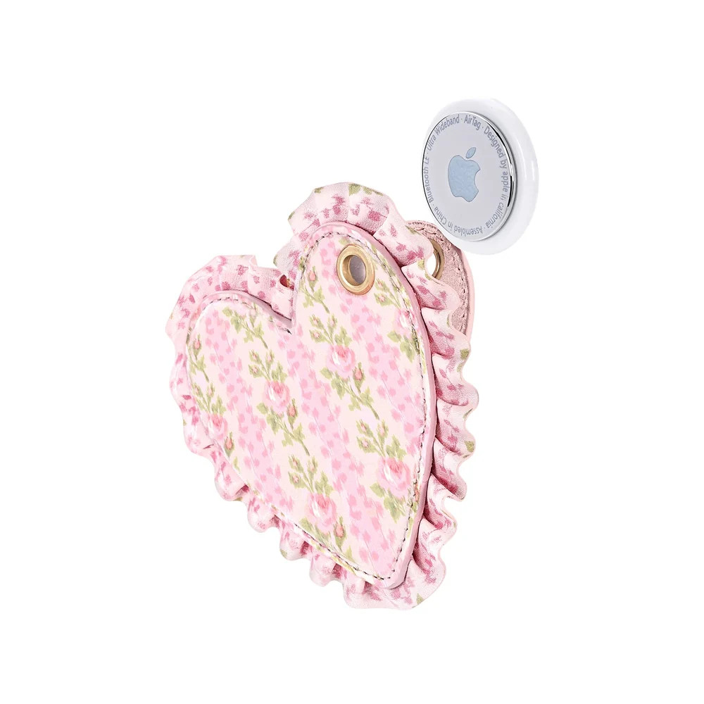 Case-Mate x LoveShackFancy Ruffled Heart AirTag Keychain Charm | Case-Mate